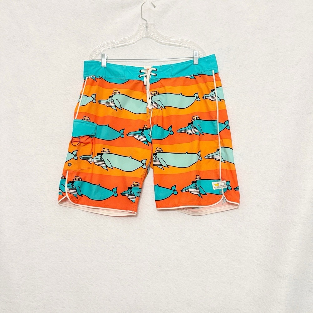 Billabong x Andy Davis  LBoard Shorts Men's 36 Orange Sharks Swim Surf Stretch